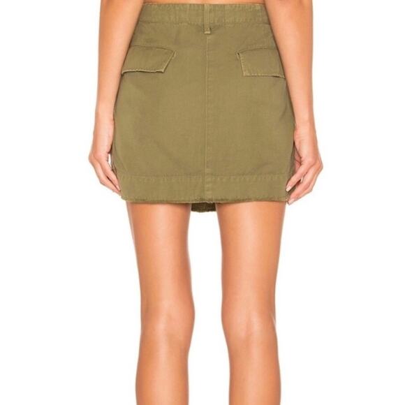 Nili Lotan Side Stripe Army Green Mini Skirt Sz 4 - Picture 2 of 9